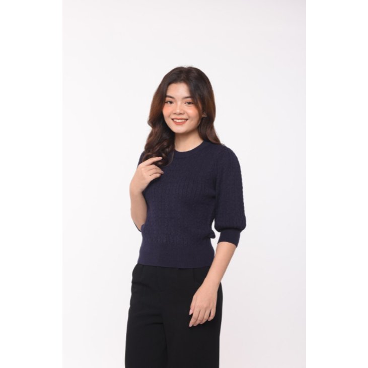 Áo Nữ Vặn Thừng Tay Lỡ Vai Bồng M-L Hqlens – Chất Len Rayon Mềm Mịn, Co Giãn Tốt, Dáng Nữ Tính Sang 