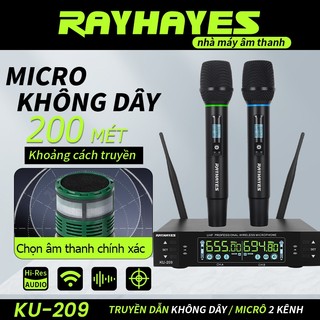 Rayhayes Micro Không Dây KU-209 UHF  - 200 Tần Số, Giảm Ổn, Pin Sạc Lại & Hiệu Ứng RGB Đỉnh Cao