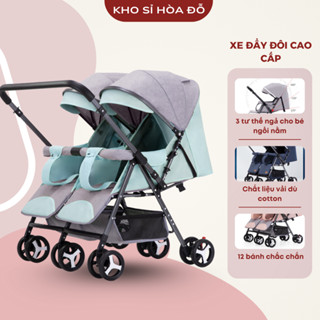  Xe đẩy đôi cao cấp cho bé sinh đôi đảo chiều gấp gọn - Kho Sỉ Hòa Đỗ 