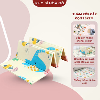 Thảm xốp gấp gọn XPE phủ silicon 2 mặt cao cấp m8x2m cho bé chơi thoải mái gấp gọn cao cấp_KHO SỈ HOA ĐỖ
