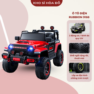 Xe ô tô điện cho bé Rubbion 9188 hàng 2 động cơ, có điều khiển từ xa, trọng tải 30kg, có kèm sạc