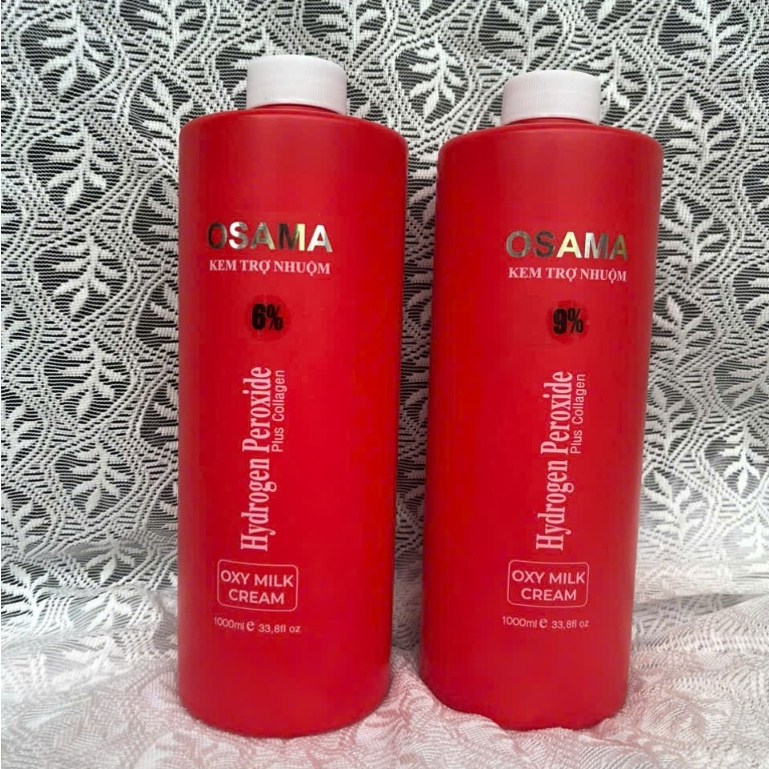 Oxy trợ nhuộm OSAMA 1000ml (3%, 6%, 9%, 12%) OXY NHUỘM TÓC lên màu nhanh, đều màu, bền màu