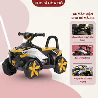  Xe Máy Điện Cho Bé mã 818 Có Đèn Nhạc Bình acquy bàn đạp chân ga Đồ Chơi 