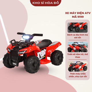 Xe máy điện trẻ em hầm hố mã 9199, bé nhấn chân ga, có sạc điện và bình ắc quy 6v, cho bé từ 1-5 tuổi