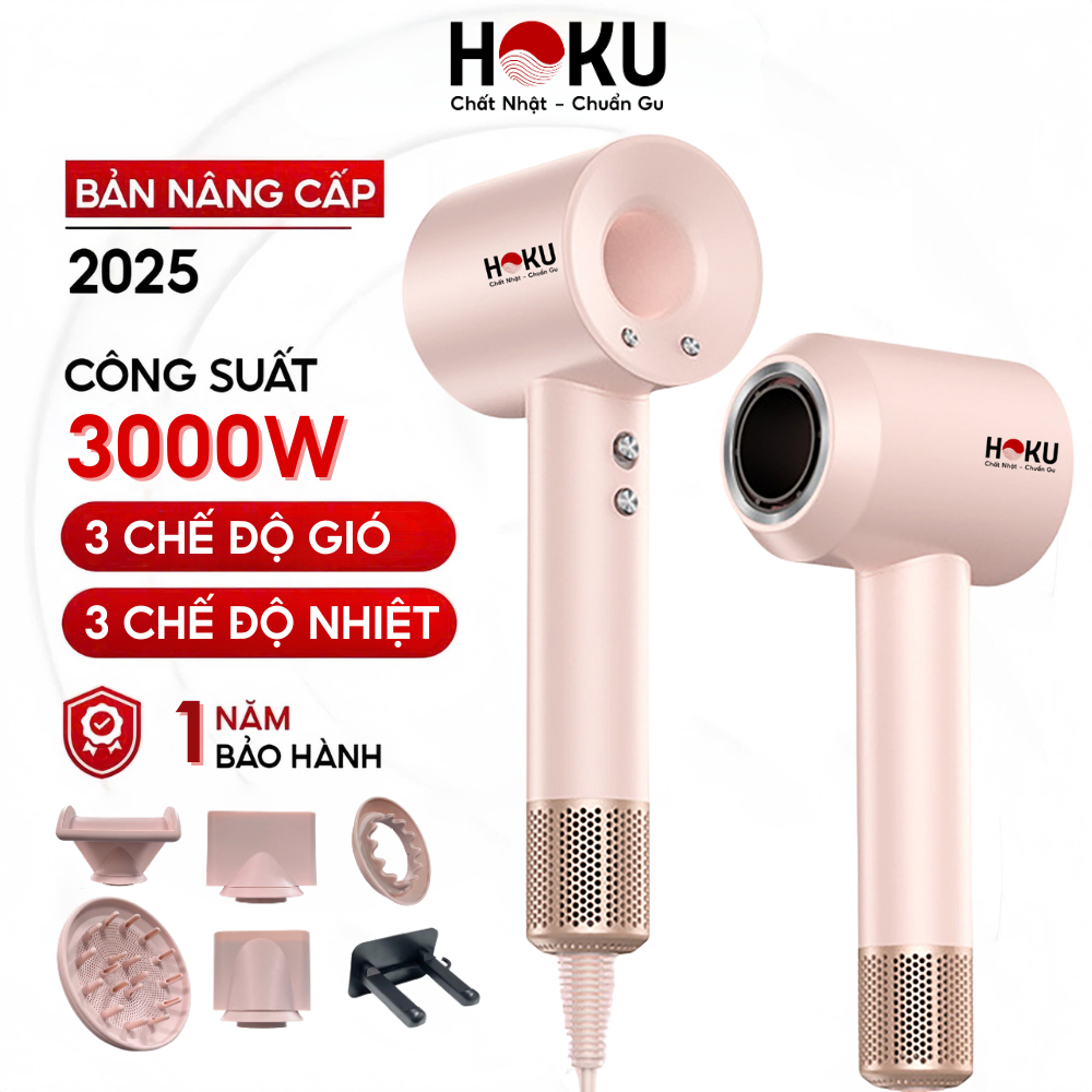 Máy Sấy Tóc 2 Chiều Nóng Lạnh 3 Tốc Độ Gió, Công Suất 3000W, Nhanh Khô, Chống Gãy Rụng MST08