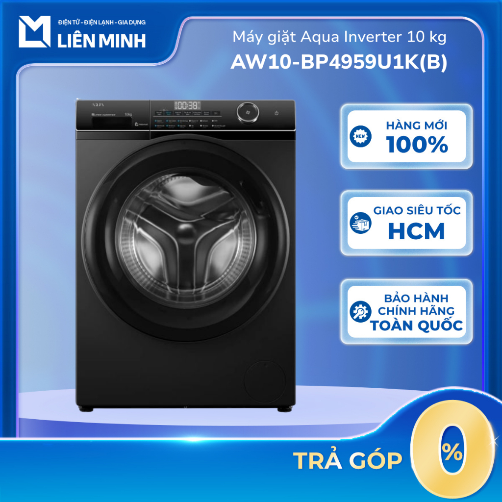 AW10-BP4959U1K(B) - Máy Giặt Cửa Trước Aqua AW10-BP4959U1K(B) - Bảo Hành Chính Hãng