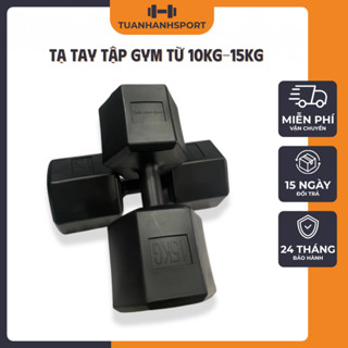  Tạ Tay Nhựa Đúc Tuấn Hạnh Sport – Lõi Bê Tông Chắc Chắn Đủ Size 10–15kg – Tập Gym Thể Hình Tại Nhà Hàng Cao Cấp 
