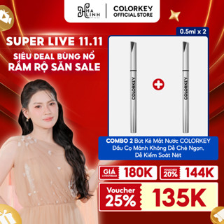   Võ Hà Linh x Colorkey  COMBO 2 Bút Kẻ Mắt Nước COLORKEY Đầu Cọ Mảnh Không Dễ Chẻ Ngọn Dễ Kiểm Soát Nét M 0,5ml x2 