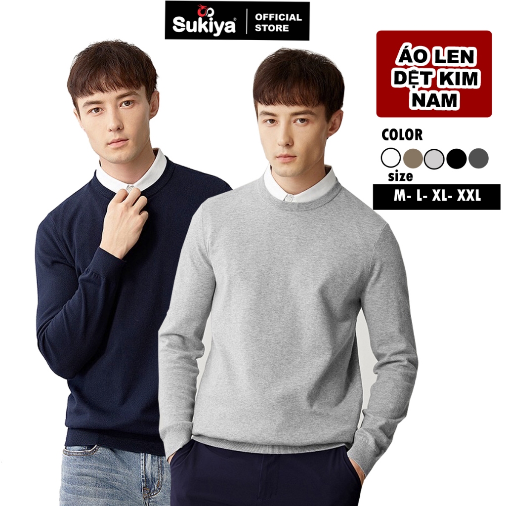 Áo Len Nam Cổ Tròn Trơn SUKIYA Nhiều Màu, Đủ Size Chất Len Lông Cừu mềm Mịn AL15
