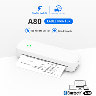  Máy In Nhiệt Đơn Hàng Flashlabel A80 Hỗ trợ kết nối điện thoại và máy tính Máy In Nhiệt Mini Khổ 