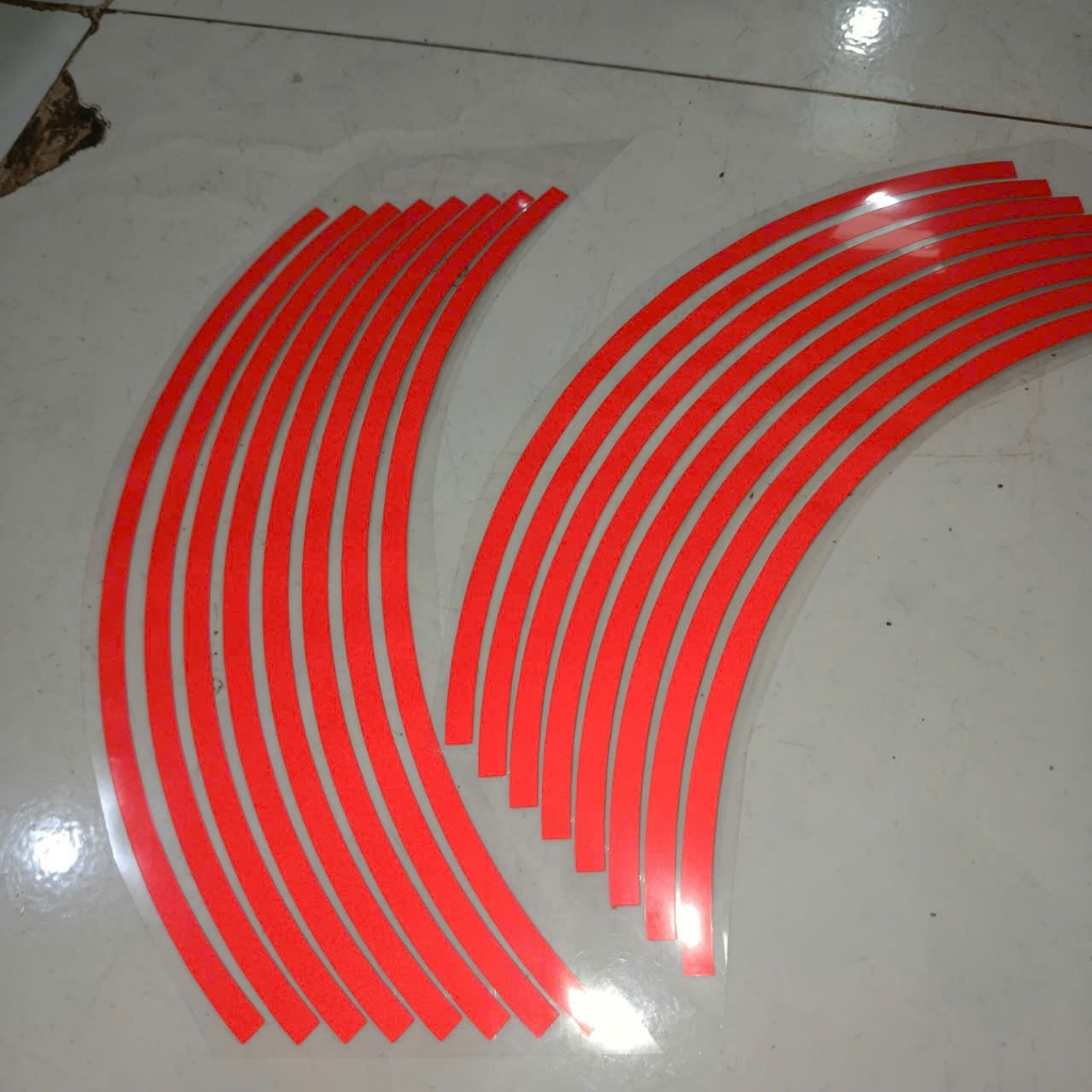 Bộ dán phản quang vành xe màu đỏ