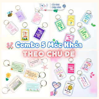 [COMBO 5 MÓC KHÓA] Combo 5 Móc Khoá Thông Điệp Theo Chủ Đề Cổ Vũ, Tích Cực, Móc Khóa Bùa May Mắn, Lời Nhắn Nhủ