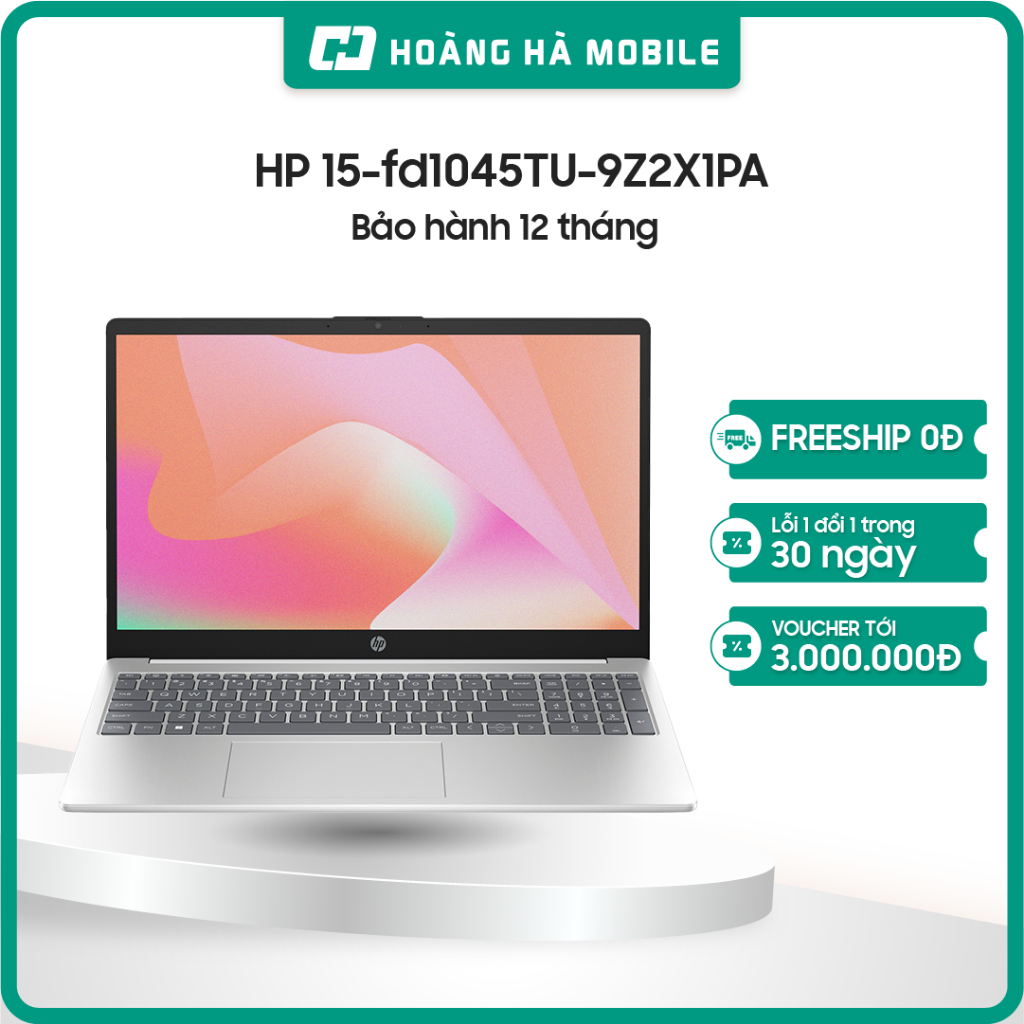 Laptop HP 15-fd1045TU-9Z2X1PA (Core 5-120U/16GB/512GB/15.6"FHD/Win11 Home 64/Silver) - Bảo hành 12 t