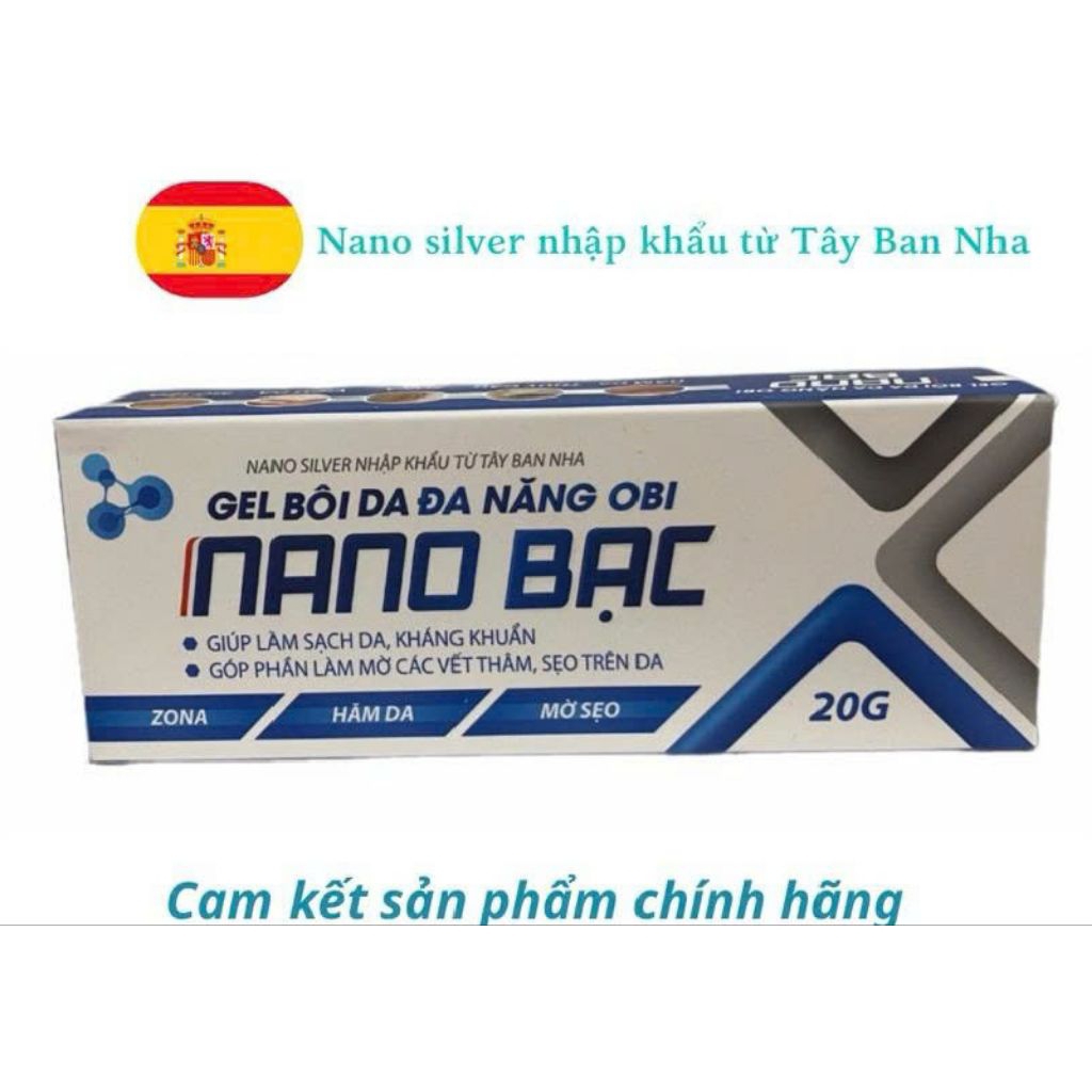 Kem bôi NaNo Bạc, bôi zona, thuỷ đậu, tay chân miệng, viêm da, loét, mụn nước, phỏng nhẹ 20g.