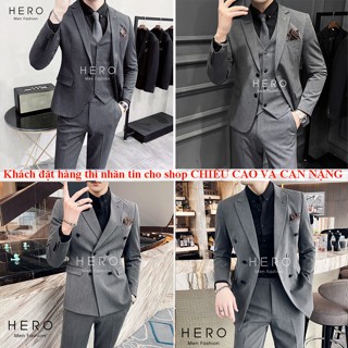  Bộ Vest Nam Cao Cấp Màu Ghi Xám Bộ Suit Nam Hàn Quốc Chất Vải Sịn Fom Ôm Đẹp 