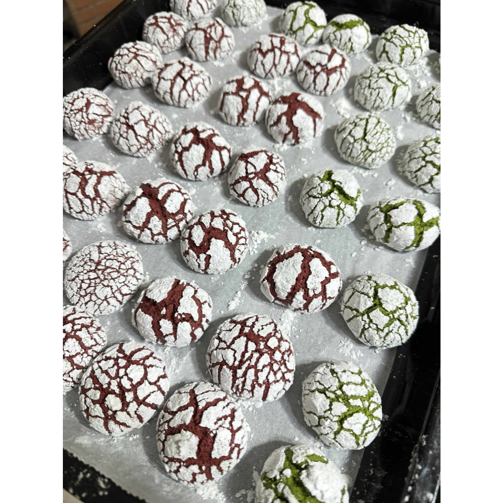 [dearu.bakery] CRINKLE COOKIE COOKIE PHỦ ĐƯỜNG VỊ MATCHA RED VELVET CHOCOLATE BÁNH GIÁNG SINH NOEL
