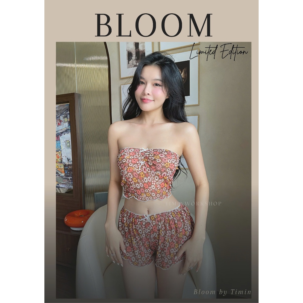 BLOOM by Timin Set Đồ Ngủ Mặc Nhà Dễ Thương Dáng Áo Quay Quần Short Thiết Kế Timin Workshop