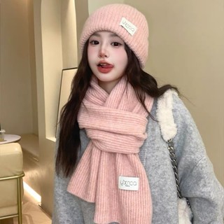  Combo khăn quàng cổ và mũ len YIXNOQ cao cấp chất cashmere mềm mịn style Hàn Quốc giữ ấm thu đông 
