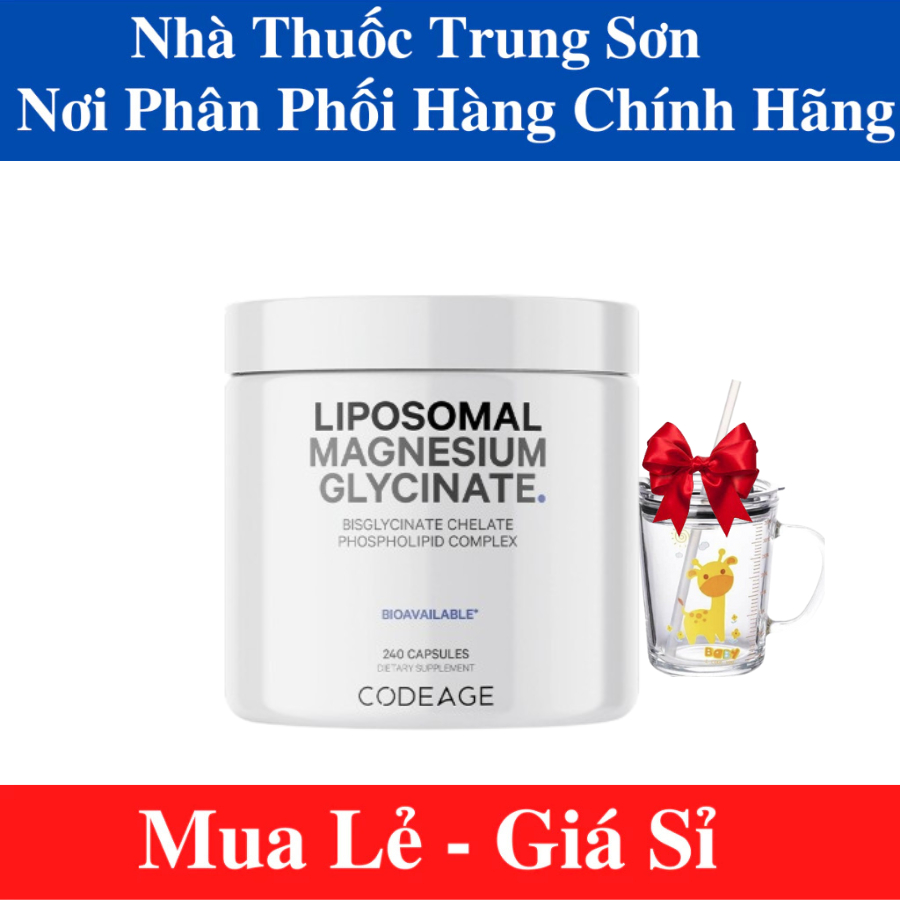 [HÀNG CHÍNH NGHẠCH] Liposomal Magnesium glycinate codeage hộp 240 viên -NT TRUNGSON