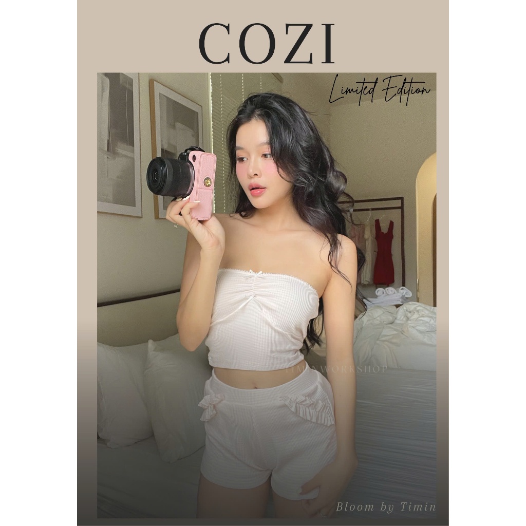 COZI by Timin Set Đồ Ngủ Mặc Nhà Cotton Dáng Áo Quay Quần Short Dễ Thương Thiết Kế Timin Workshop