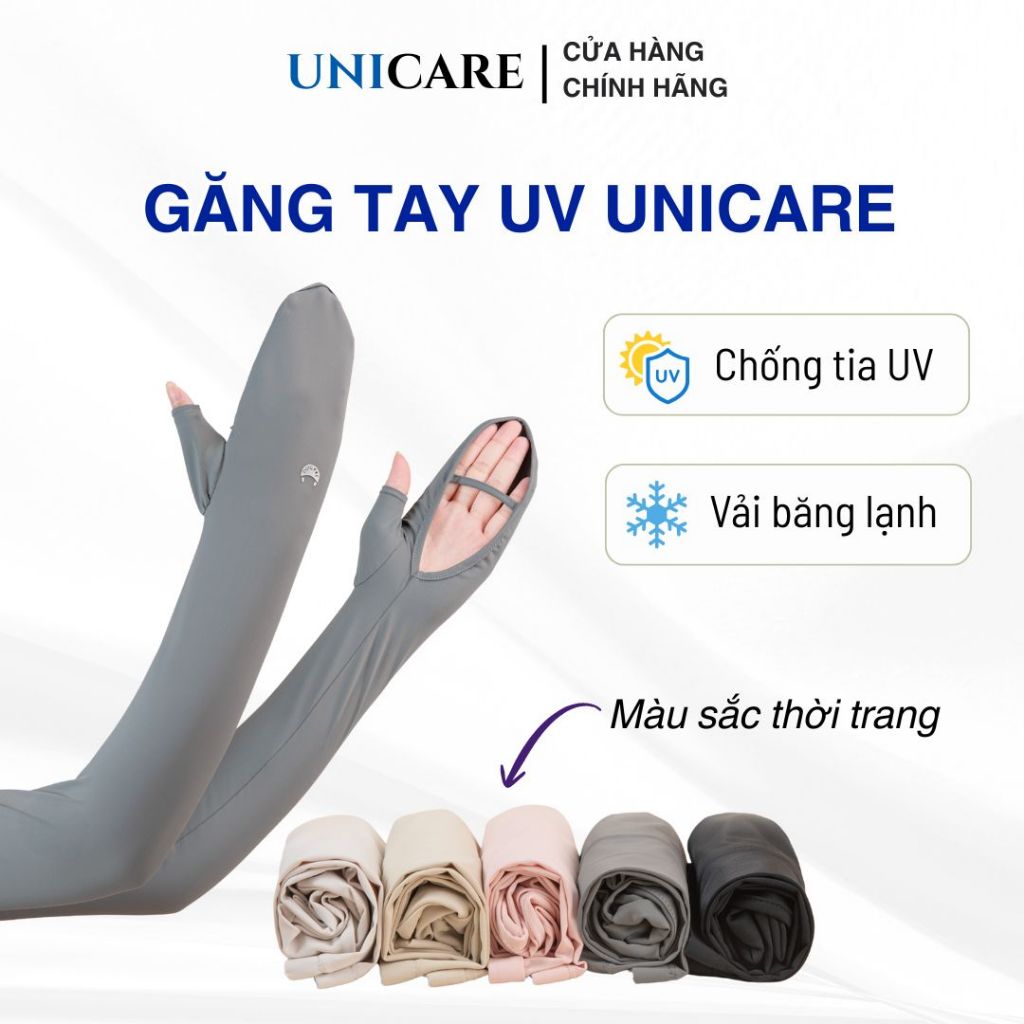 Găng tay chống nắng Unicare UPF50+, găng tay chống tia UV co giăn thoáng khí, chất vải lụa cao cấp