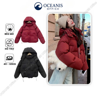  Áo Khoác Phao Béo Nữ Trần Bông – Dáng Ngắn Croptop Túi Chéo Có Mũ  Có Thể Tháo Rời Tiện Lợi | OCEANIS Office 