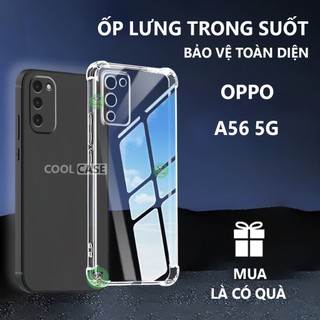 Ốp lưng chống sốc OPPO A56 5G trong suốt, silicon, bảo vệ camera-Cool Case