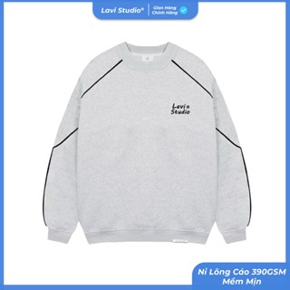  Áo Sweater Local Brand Lavi Studio Oversize Nam Nữ form rộng  Faith Nỉ Lông Cáo 390GSM 