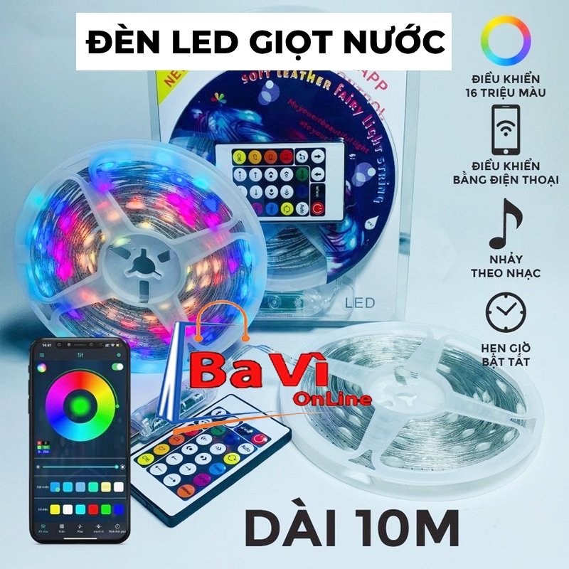 Đèn Led giọt lệ, Dây Đèn Led đuổi ARGB 10M,20M Cổng USB 16 Triệu Màu Nháy Theo Nhạc, Chống Nước, Điề