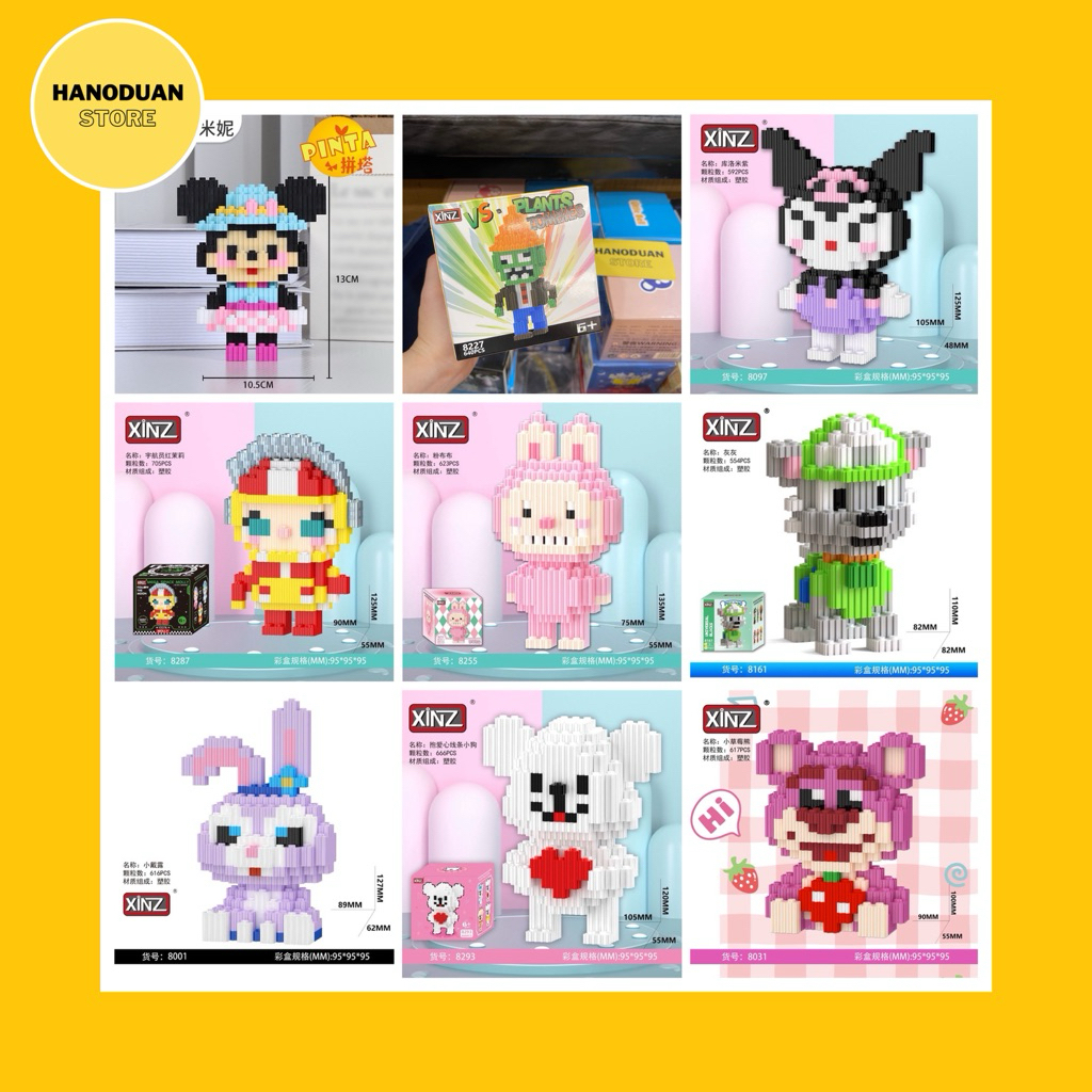 Mô Hình Lắp Ráp Labubu/Capybara, Xếp Hình Mini Lego Labubu/Capybara - Hanoduan Store
