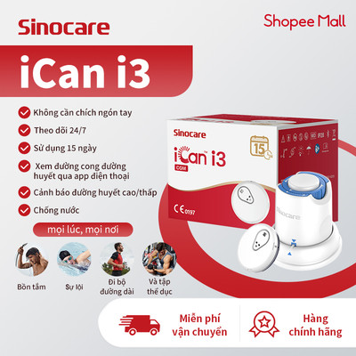 Máy đo đường huyết liên tục Sinocare iCan CGM, kiểm tra 15 ngày không cần chích ngón tay, biết kết quả kiểm tra sau mỗi