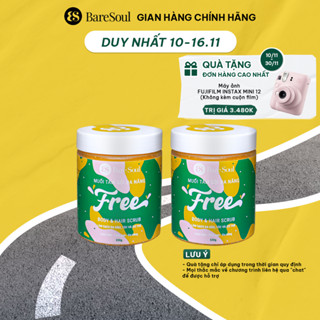  Combo 2 Muối tắm gội tẩy tế bào chết tẩy tế bào chết da đầu tóc BareSoul FREE Hair Scrub 330g x2 