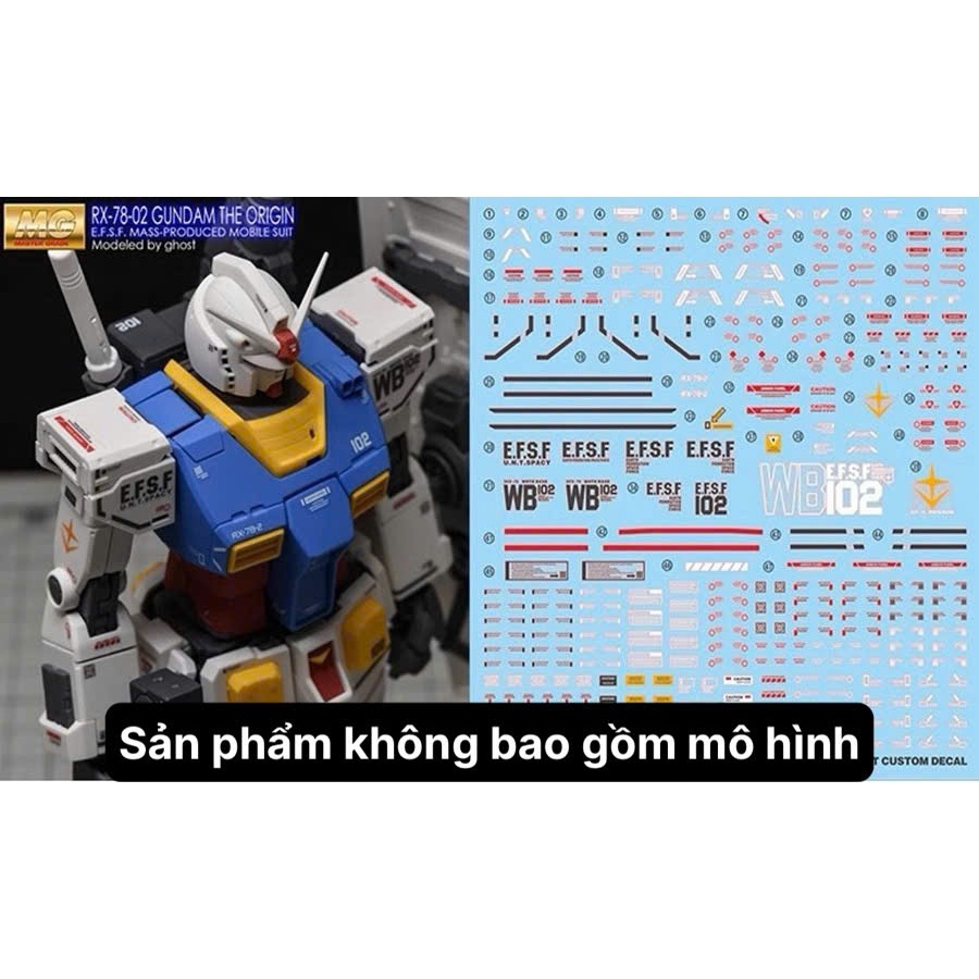 [Ghost] Decal/Đề can nước mô hình MG GTO RX-78-02
