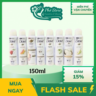  Xịt Khử Mùi Toàn Thân Nữ Dove 150ml Giúp Nàng Khô Thoáng Cả Ngày- Đủ Mùi Hương 