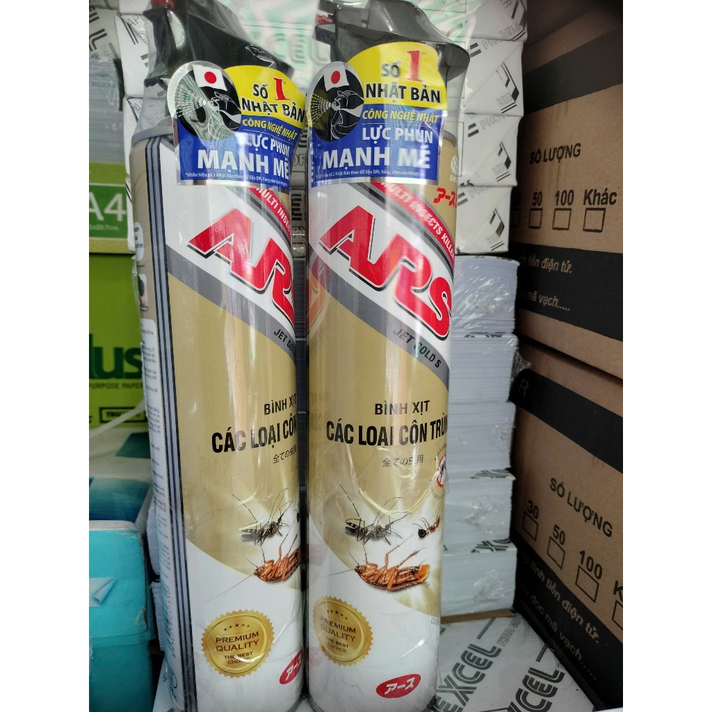 Bình xịt côn trùng ARS JET GOLD Không mùi 600 ml (vàng)- hàng chính hãng ARS