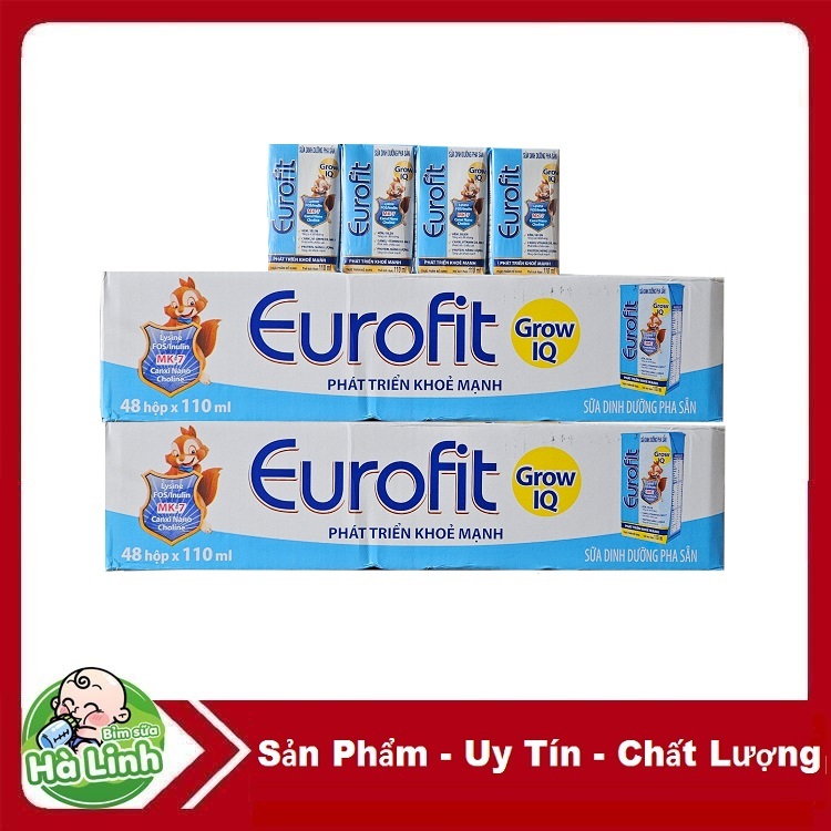 [HSD 12/2026] Sữa Eurofit a+ Grow IQ Pha Sẵn 110ml [Thùng 48 Hộp]