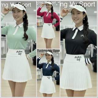  Sét thể thao nữ chơi Golf pickleball tennis áo chất thun lạnh mềm mịn mát co giãn váy vải si bên trong có quần thun 