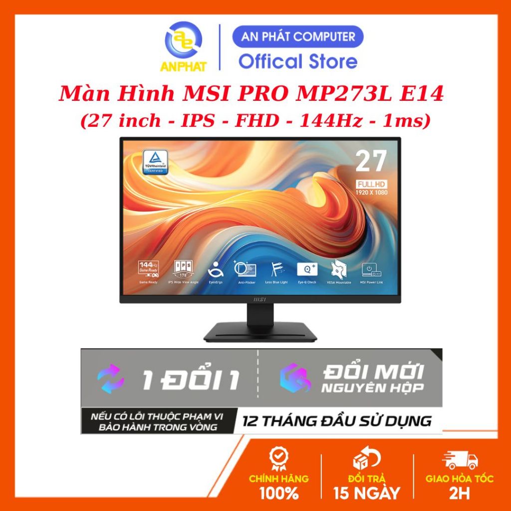 [BH 24 Tháng] Màn Hình MSI PRO MP273L E14 / MP275 E14L /  MP273 E14A (27 inch - IPS - FHD - 144Hz - 