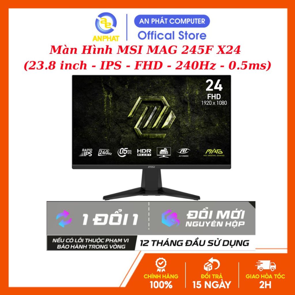 [BH 36 Tháng] Màn Hình MSI MAG 245F X24 (23.8 inch - IPS - FHD - 240Hz - 0.5ms)