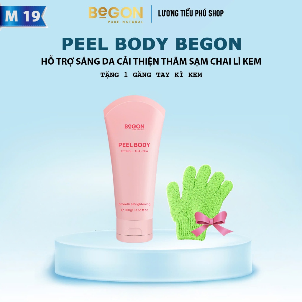 Kem Peel Body Retinol Bong Da BeGON 100gr, Hỗ Trợ Dưỡng Sáng Da Mờ Thâm