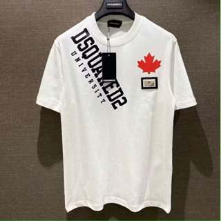  Áo DSQ Lá Phong Đỏ Logo In Chéo Vai Cho Các Boy Phố Nam Với Nữ Poli Dãn 