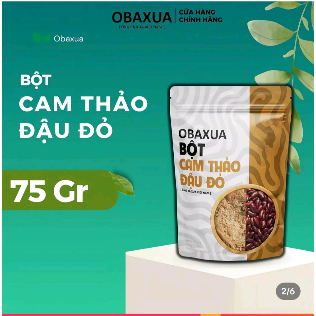 Bột Cam Thảo Đậu Đỏ [ 75g, 250g] Obaxua - Dưỡng da Body mịn màng