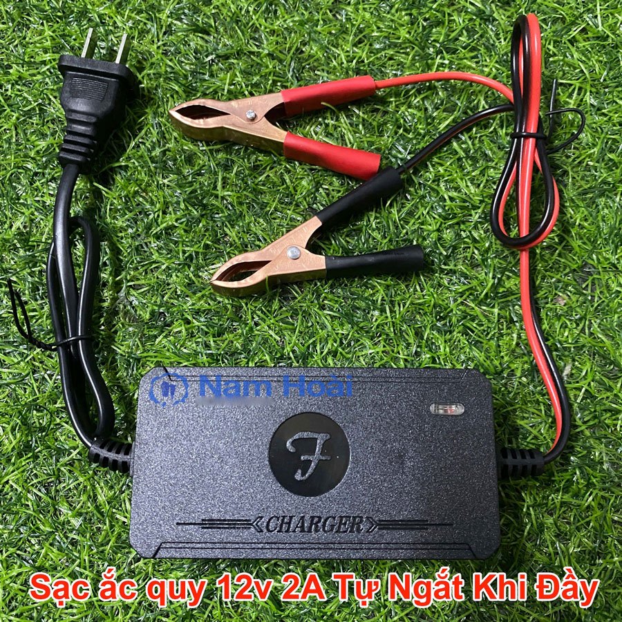Sạc ắc quy 12V-2AH sạc bình ắc quy ô tô, xe máy từ 12Ah đến 20Ah tự ngắt khi đầy chống ngược cực - Đ