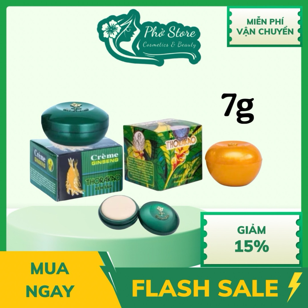 Kem Nghệ, Kem Sâm THORAKAO Dưỡng Trắng, Cải Thiện Mụn, Giảm Tàn Nhang (Hộp 7g)