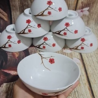 chén cơm hồng mai sứ Minh Long - chén cơm sứ Minh Long