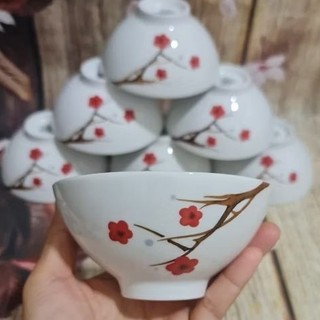 chén cơm hồng mai sứ Minh Long - chén cơm sứ Minh Long