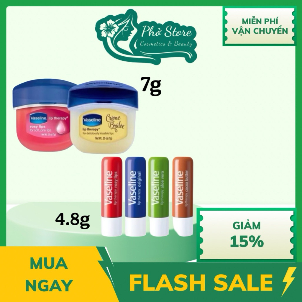 Son dưỡng môi Vaseline dưỡng môi hồng căng bóng, sáp dưỡng ẩm đa năng
