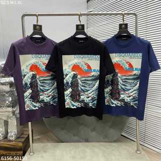  Áo DSQ In Mặt Trăng Đỏ From Nam Nữ UNISEX Tay Ngắn Thời Trang 
