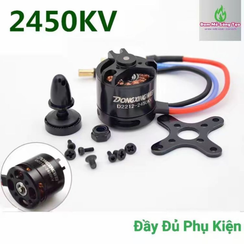 Động cơ không chổi than (brushless) DXW 2212 - 1400KV / 2450KV cho máy bay điều khiển từ xa