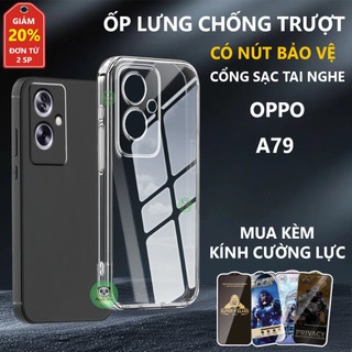 Ốp lưng trong suốt OPPO A79 5G chống trơn trượt, bảo vệ chân sạc-Panda